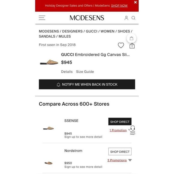 Authentic GUCCI Beige GG Logo Canvas Embroidered LA Angel Mule Loafers S… - Picture 3 of 13